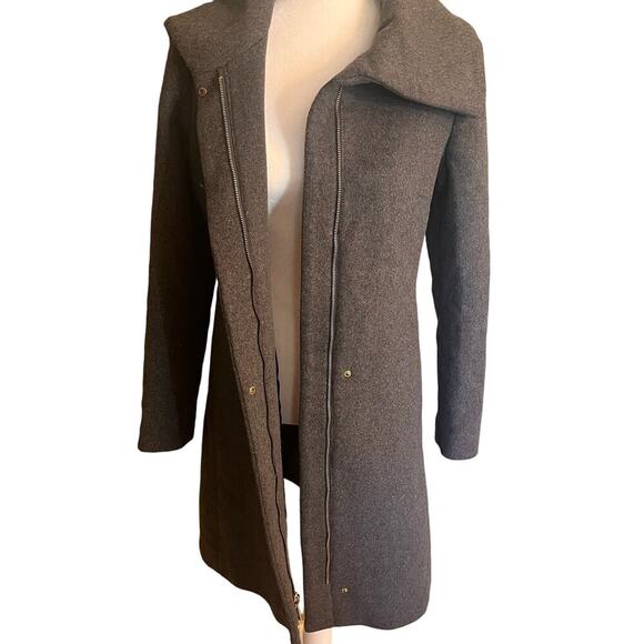 Cole Haan Harriet Longline Wool Coat Size 4 Gray - Picture 5 of 13
